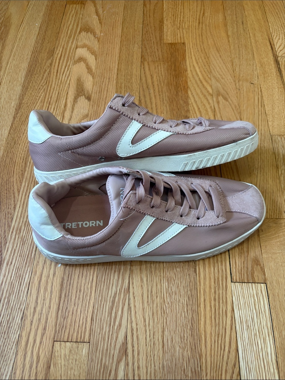 Tretorn Blush Pink and Cream Classic Low-Tops - Picture 6 of 10